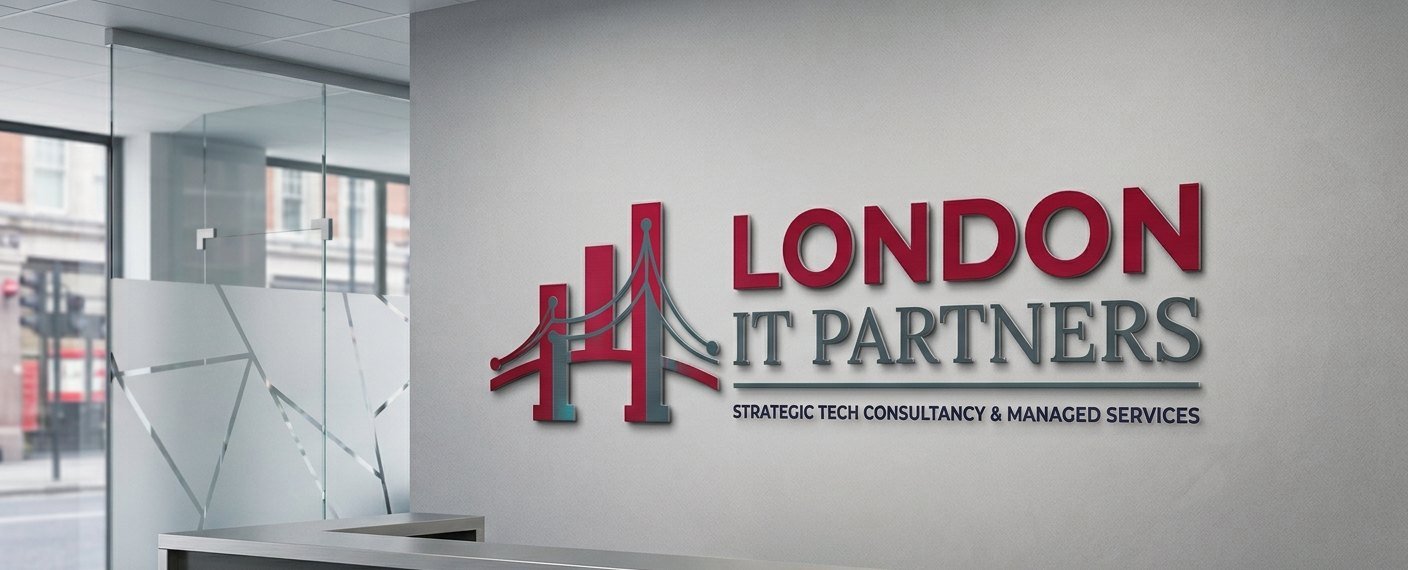 London IT Partners signage on an office reception wall